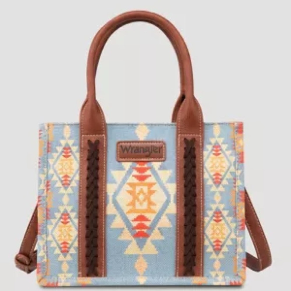 Wrangler crossbody mini tote in blue